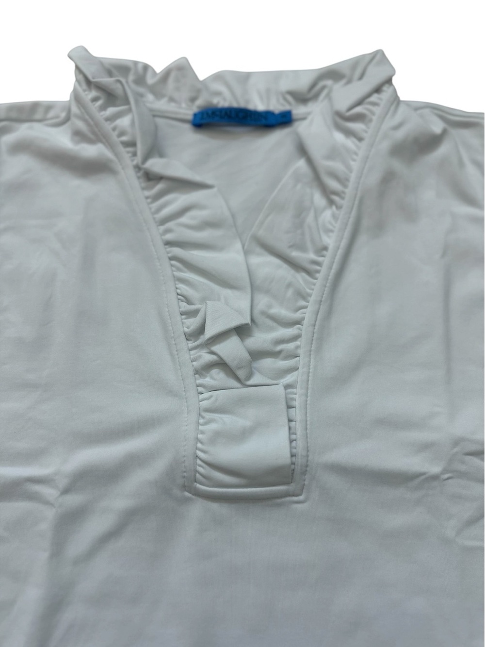 J. McLaughlin White Ruffled V-Neck Sleeveless Crop Top - Picture 4 of 7